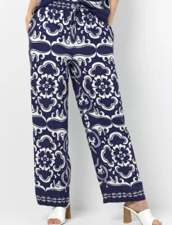 Floral Paisley Print Wide Leg Troussers