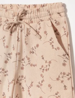 Floral Pants with Elastic Waistband