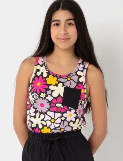 Floral Patch Pocket Tank Top