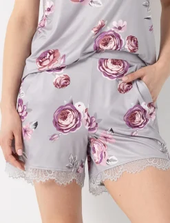 Floral PJ Shorts with Lace Trim