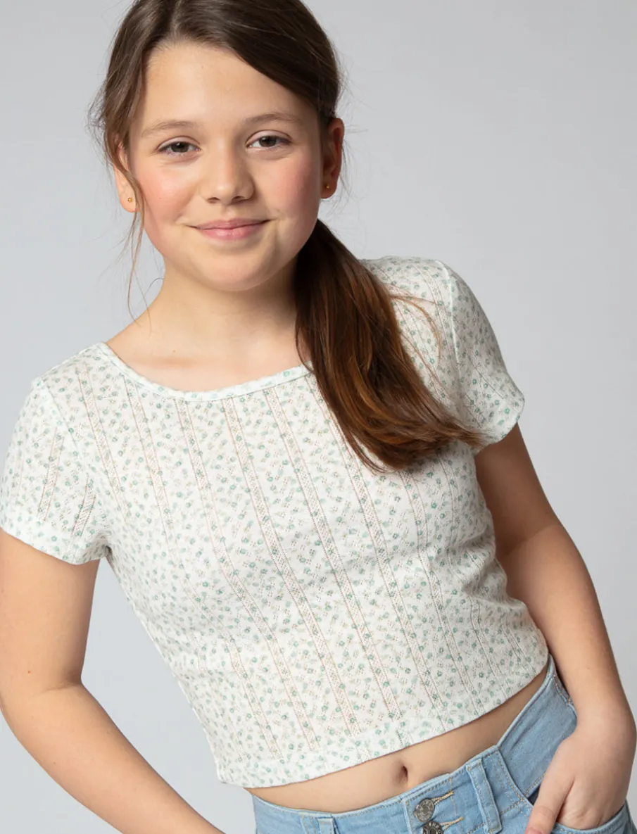 Floral Pointelle T-shirt