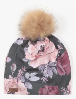 Floral Pompom Beanie - Teen