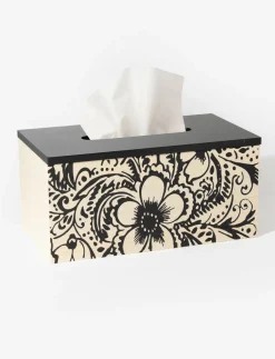 Floral Print Decorative Tissue Box