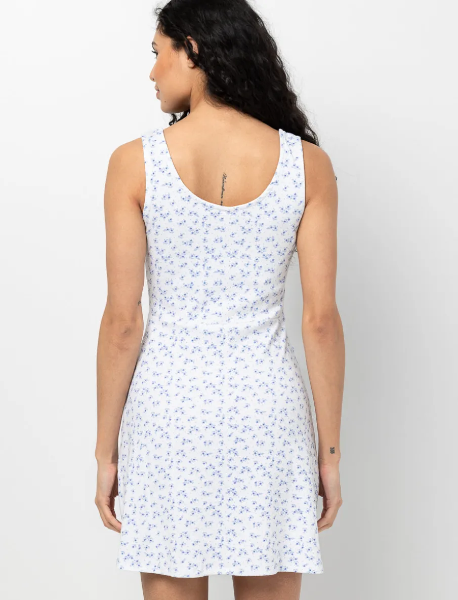 Floral Print Ribbed Dress