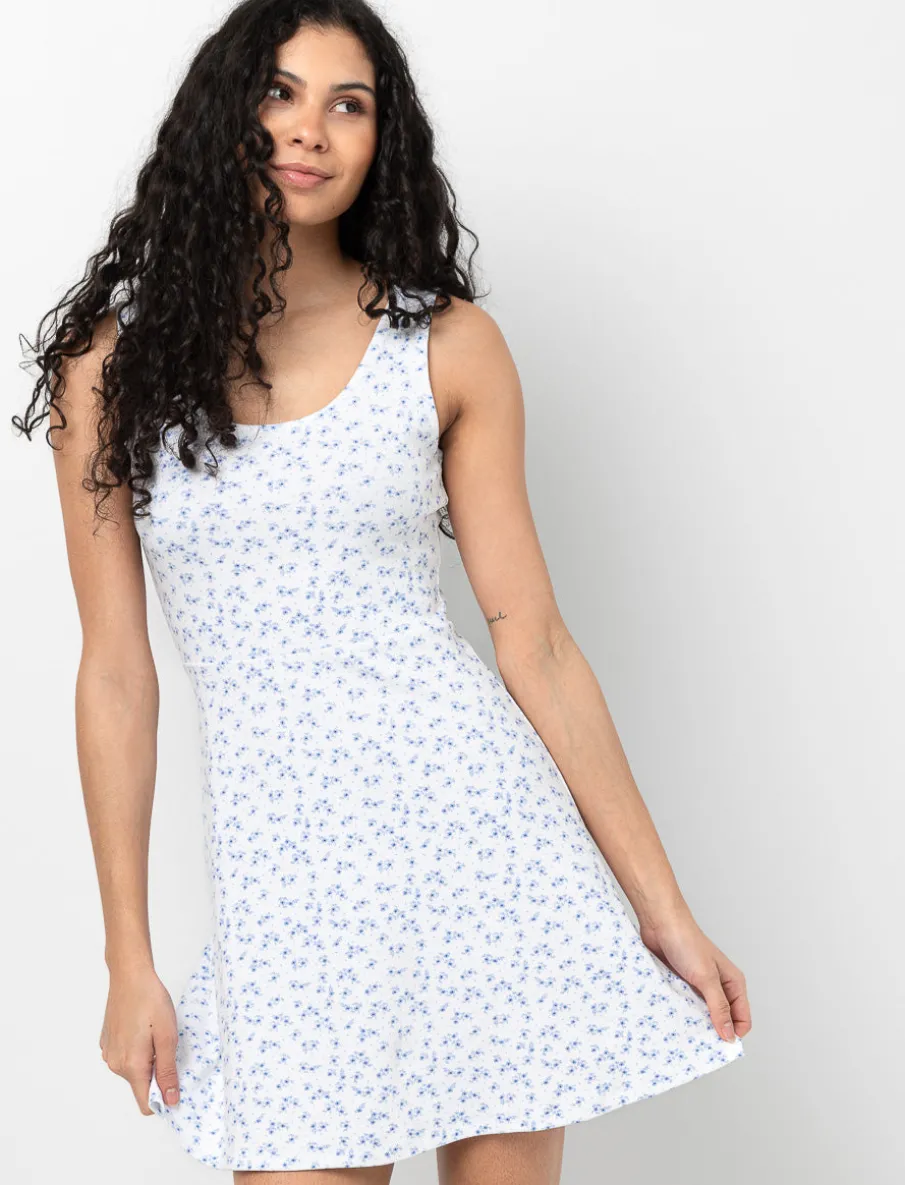 Floral Print Ribbed Dress