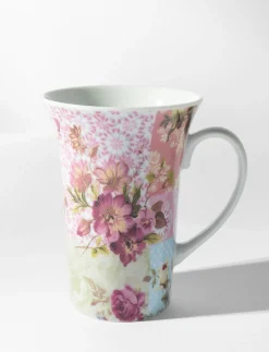 Floral Quilt Pattern Porcelain Mug