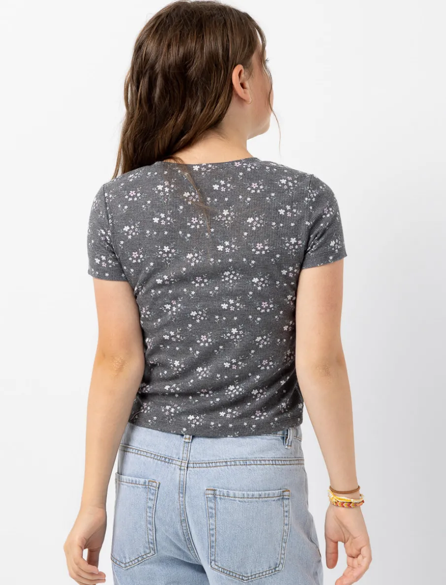 Floral Ribbed T-shirt