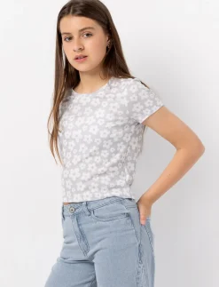 Floral Ribbed T-shirt