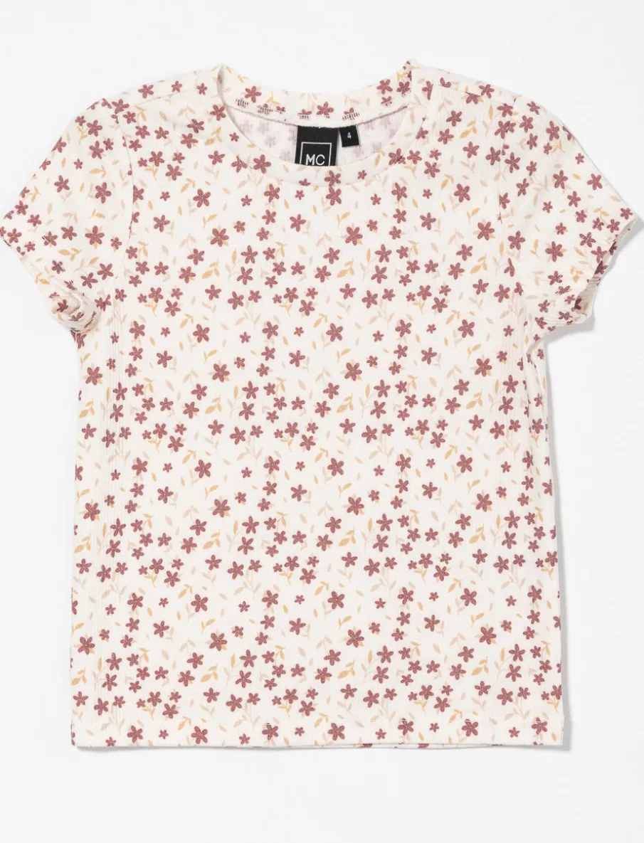 Floral Ribbed T-shirt - Little Girl