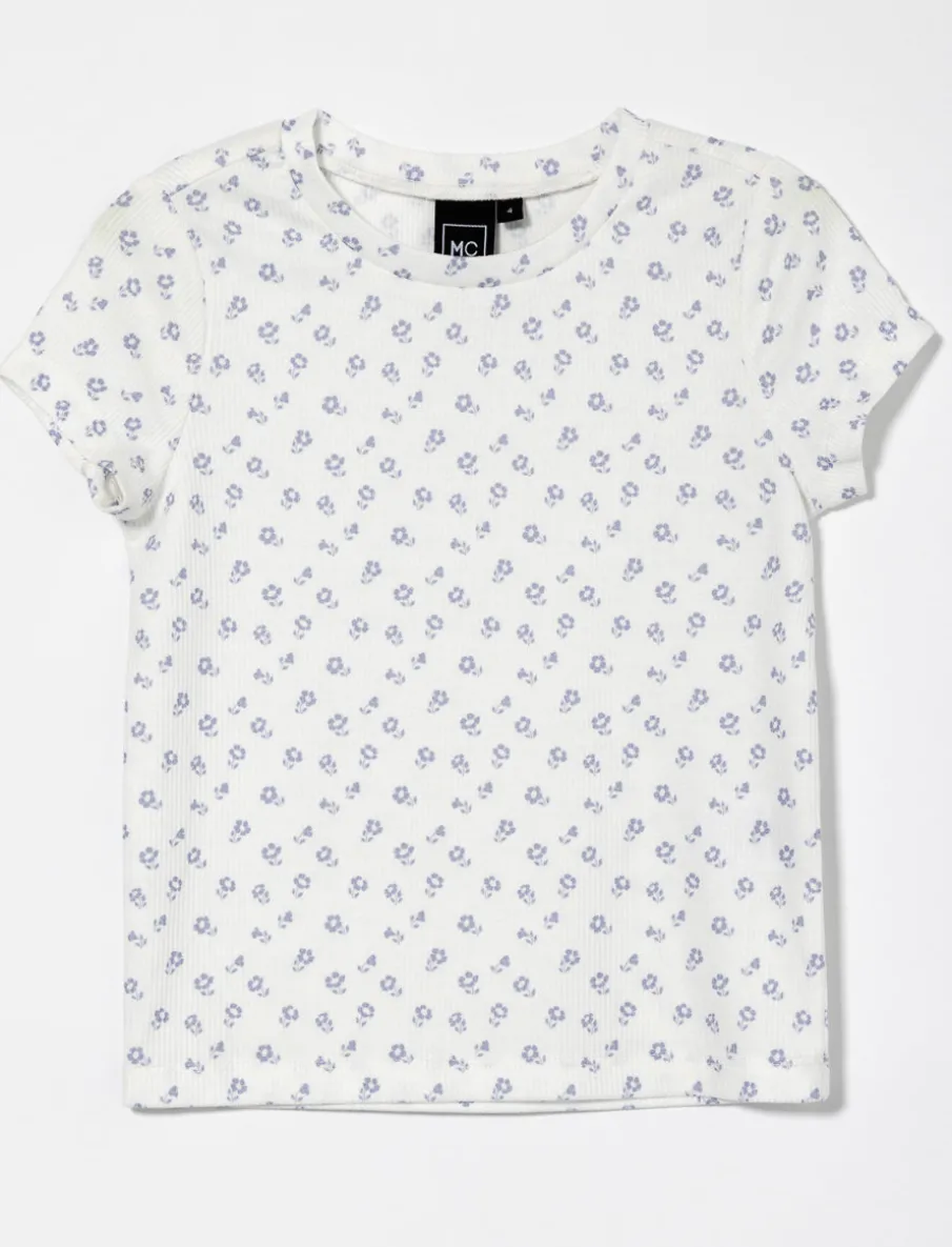 Floral Ribbed T-shirt - Little Girl