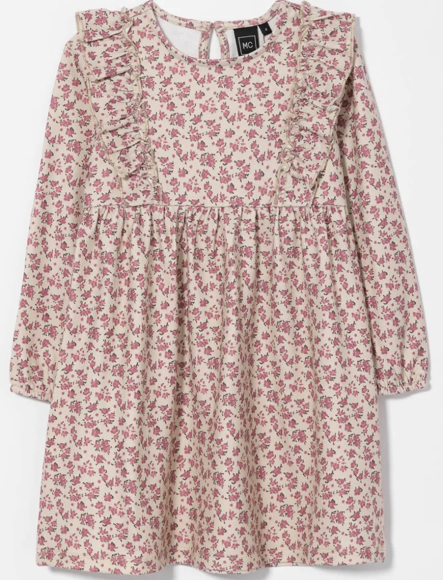 Floral Ruffle Dress with Fitted Waist