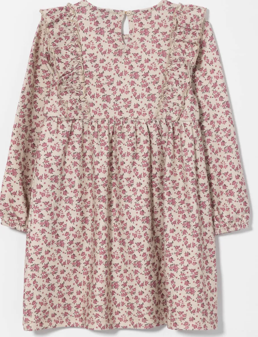 Floral Ruffle Dress with Fitted Waist