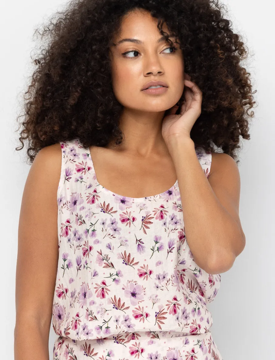 Floral Scoop-neck Tank Top