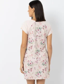Floral Sleepshirt with Ruffled Sleeves