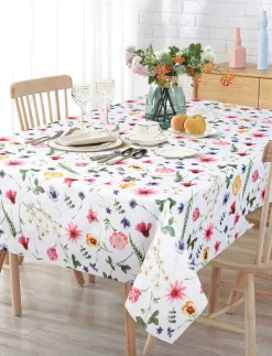 Floral Stain-resistant Wrinkle-free Tablecloth - 58 x 94 in
