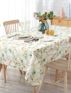Floral Stain-resistant Wrinkle-free Tablecloth - 58 x 78 in