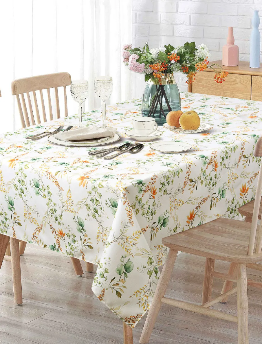 Floral Stain-resistant Wrinkle-free Tablecloth - 58 x 78 in