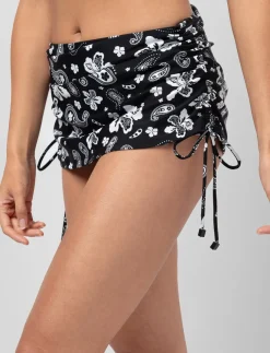 Floral Tie-front Skirted Bikini Bottom