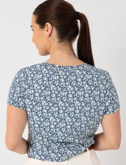 Floral Tie-front T-shirt