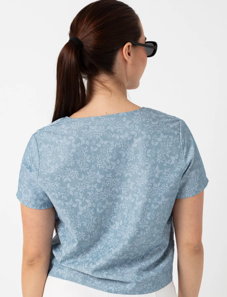 Floral V-neck Blouse