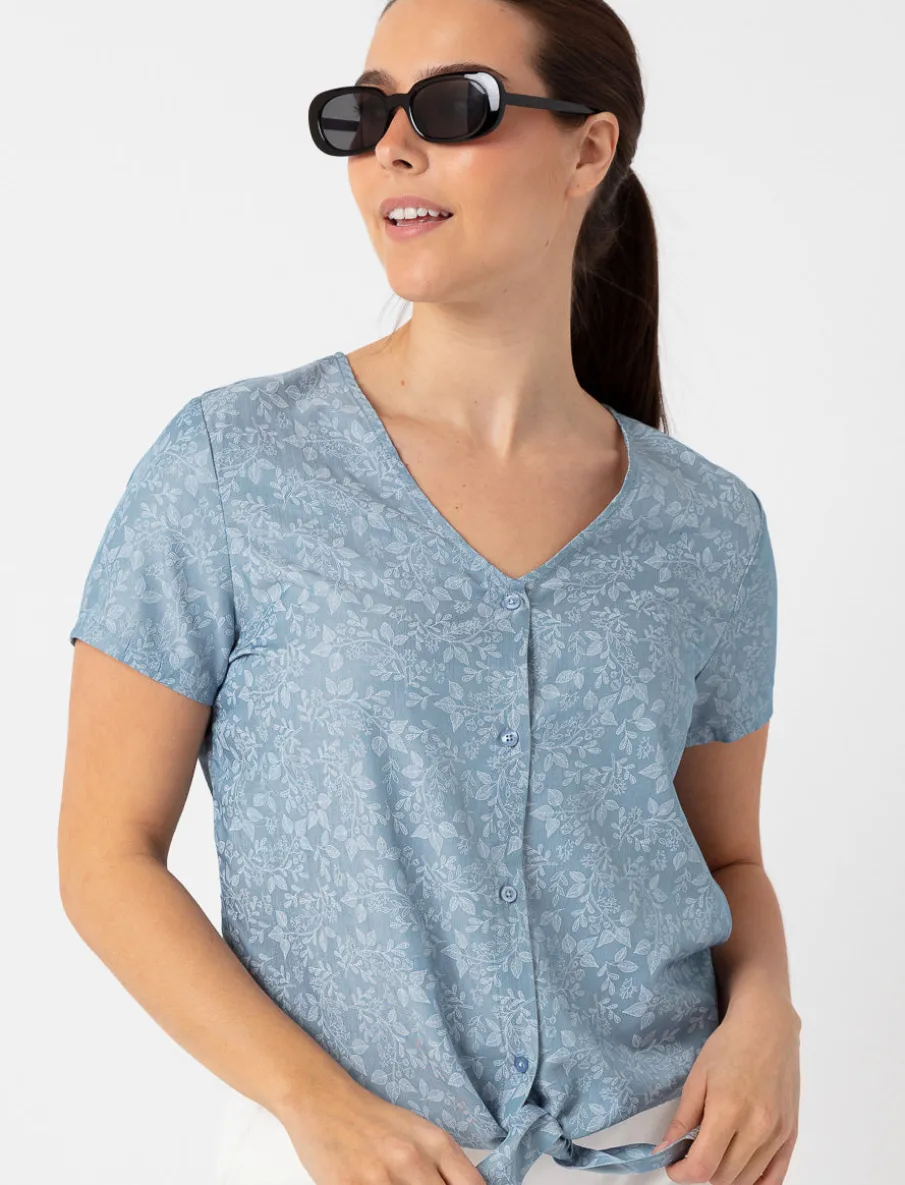 Floral V-neck Blouse