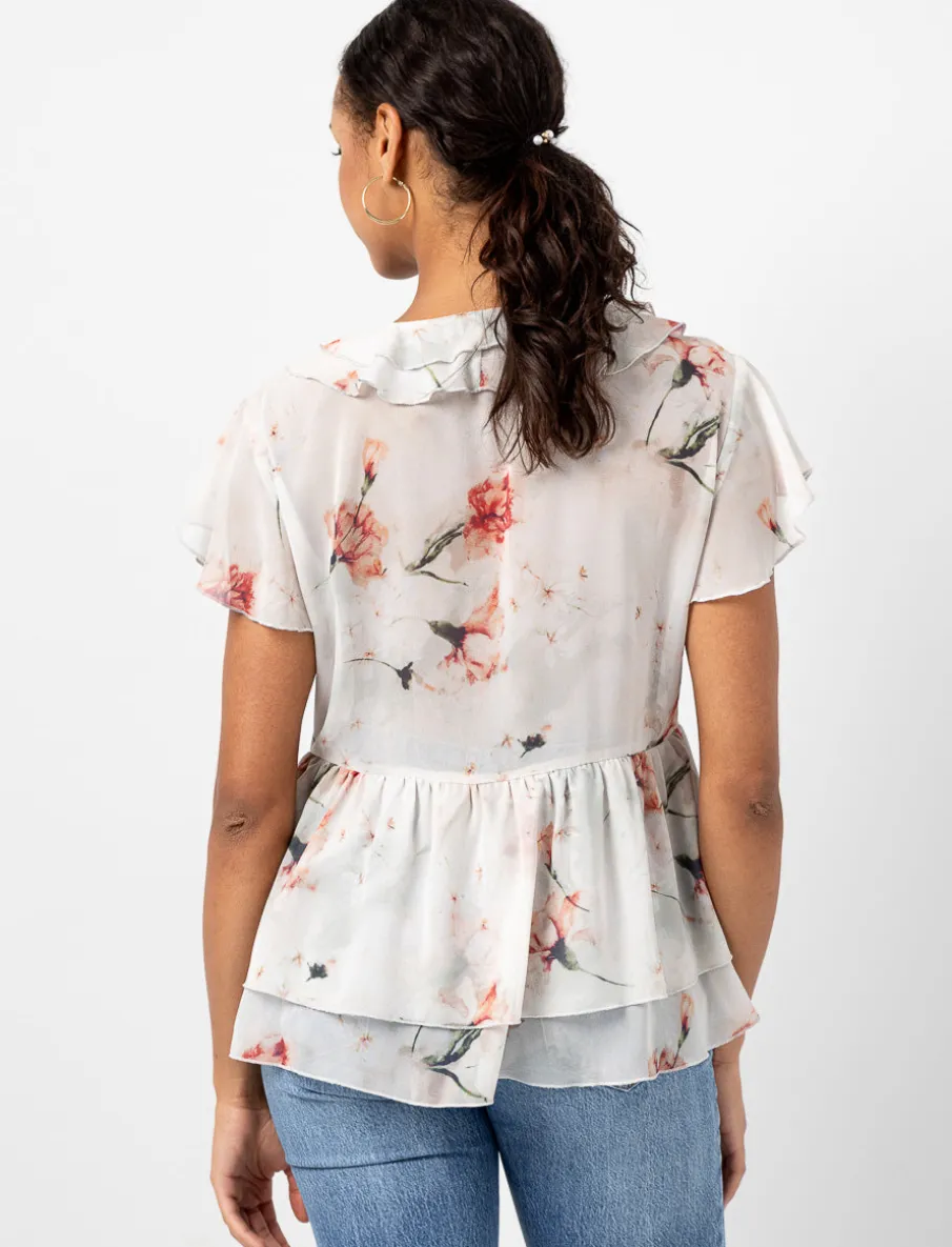 Floral V-Neck Blouse