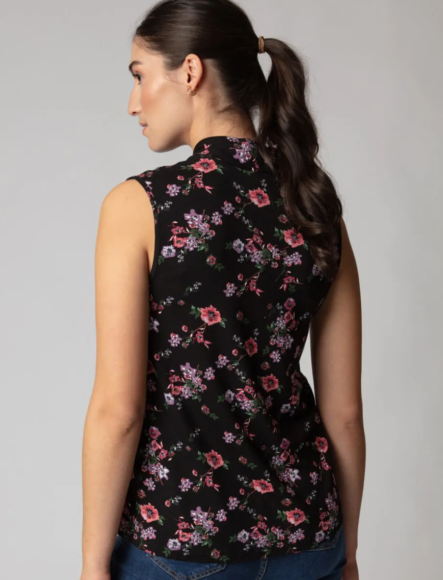Floral V-neck Tank Top