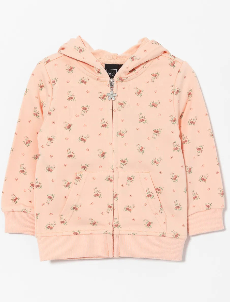 Floral Zip-up Hoodie