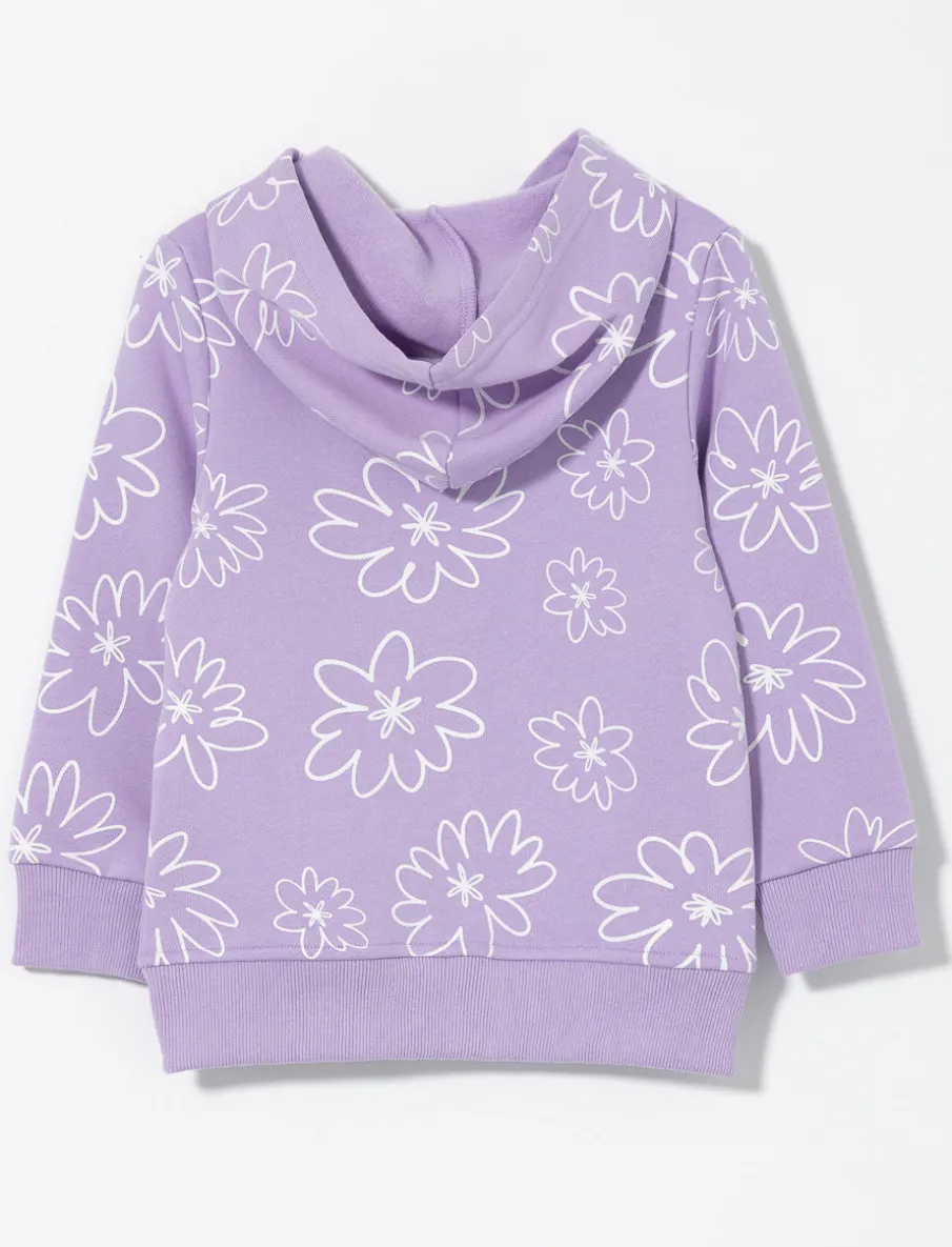 Floral Zip-up Hoodie - Little Girl