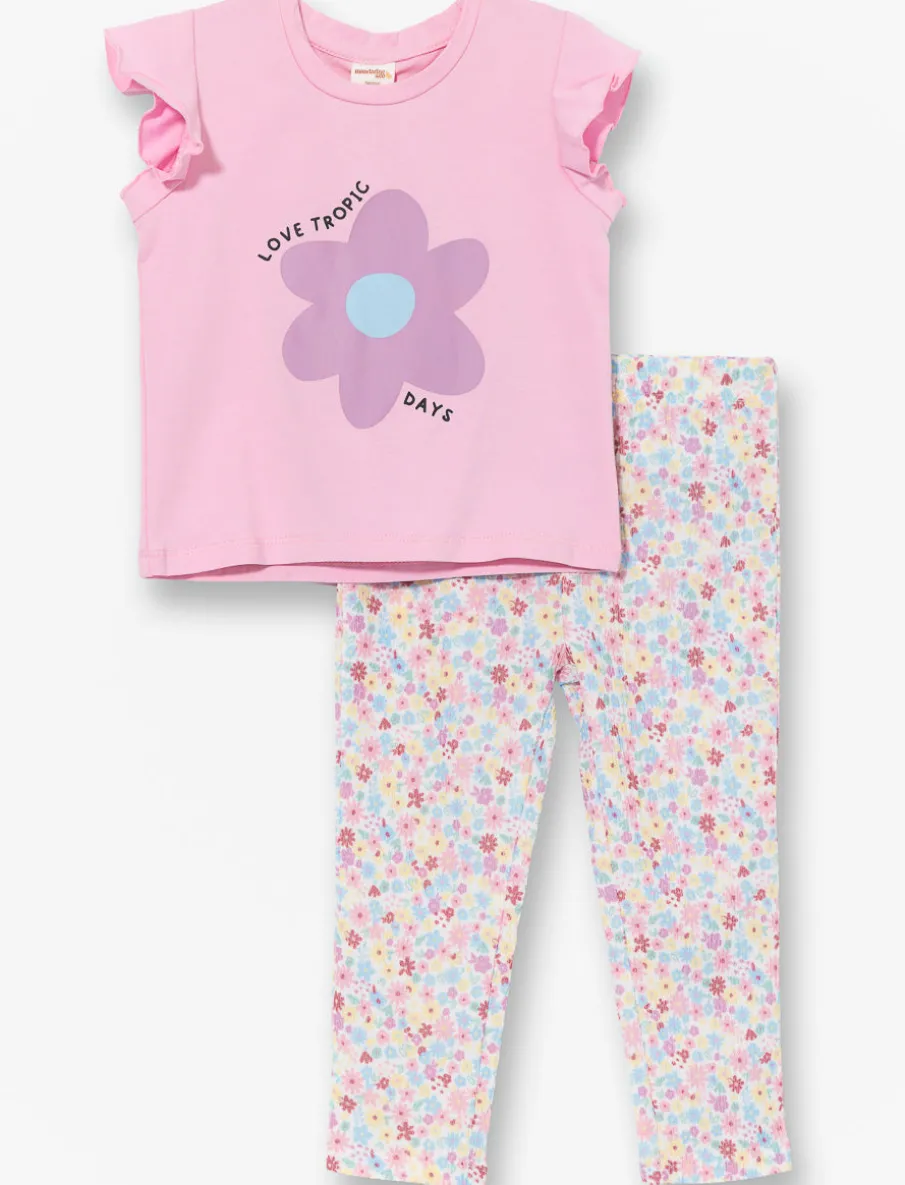 Flower-print Two-piece Set