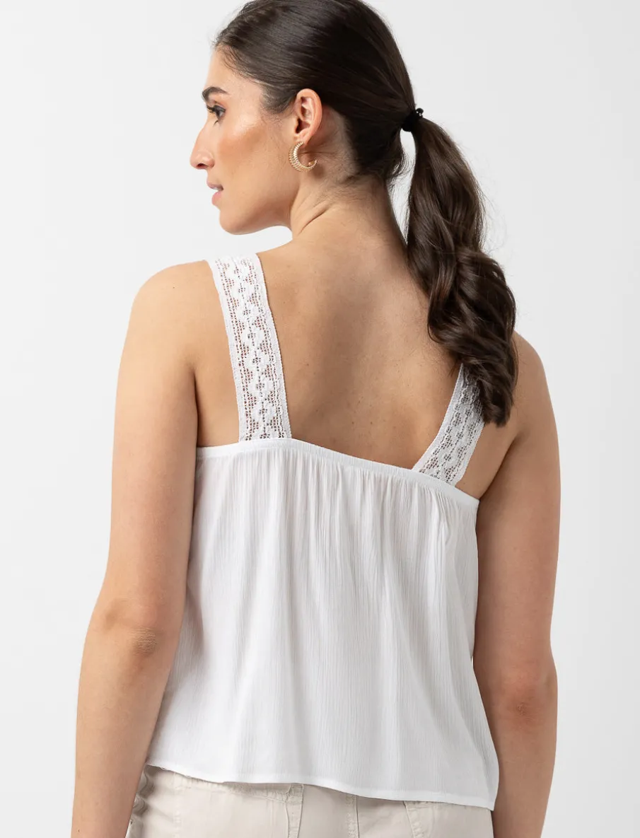 Flowy Tank Top with Crochet Details