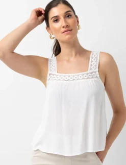 Flowy Tank Top with Crochet Details