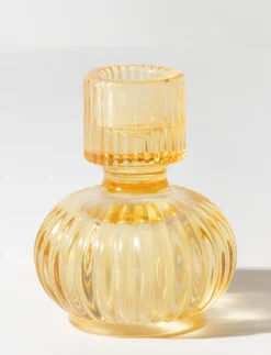 Fluted Glass Candle Holder