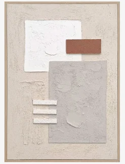 Framed Geometric Plaster Canvas