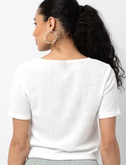 Front-tie Short-sleeve Top