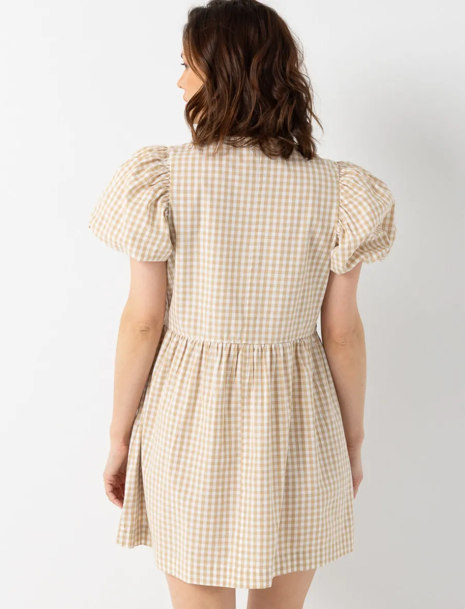 Gingham Tie-front Dress