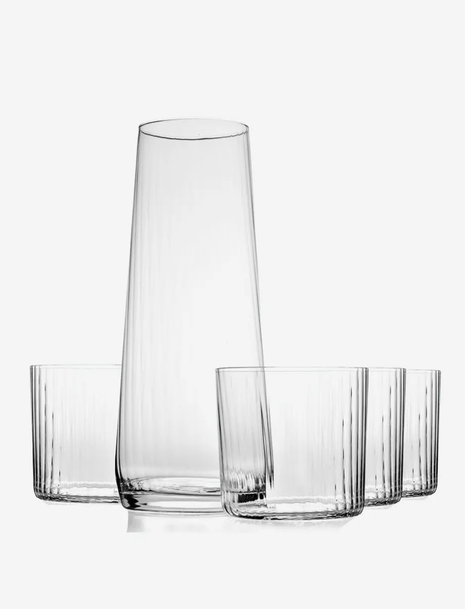 Glass Carafe and Tumbler Set