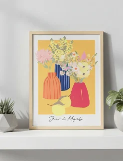 Glass Frame - Potted Flowers