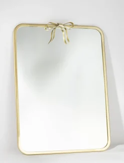 Gold Metal Mirror with Bow