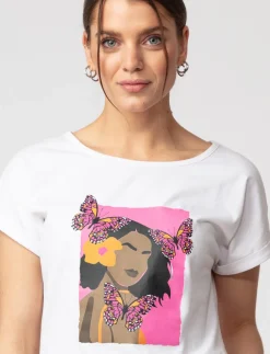Graphic Dolman-sleeve T-shirt