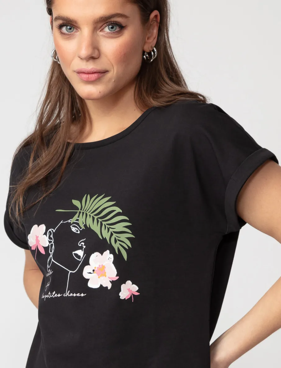 Graphic Dolman-sleeve T-shirt