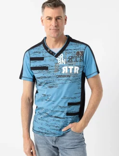 Graphic Henley Collar T-shirt