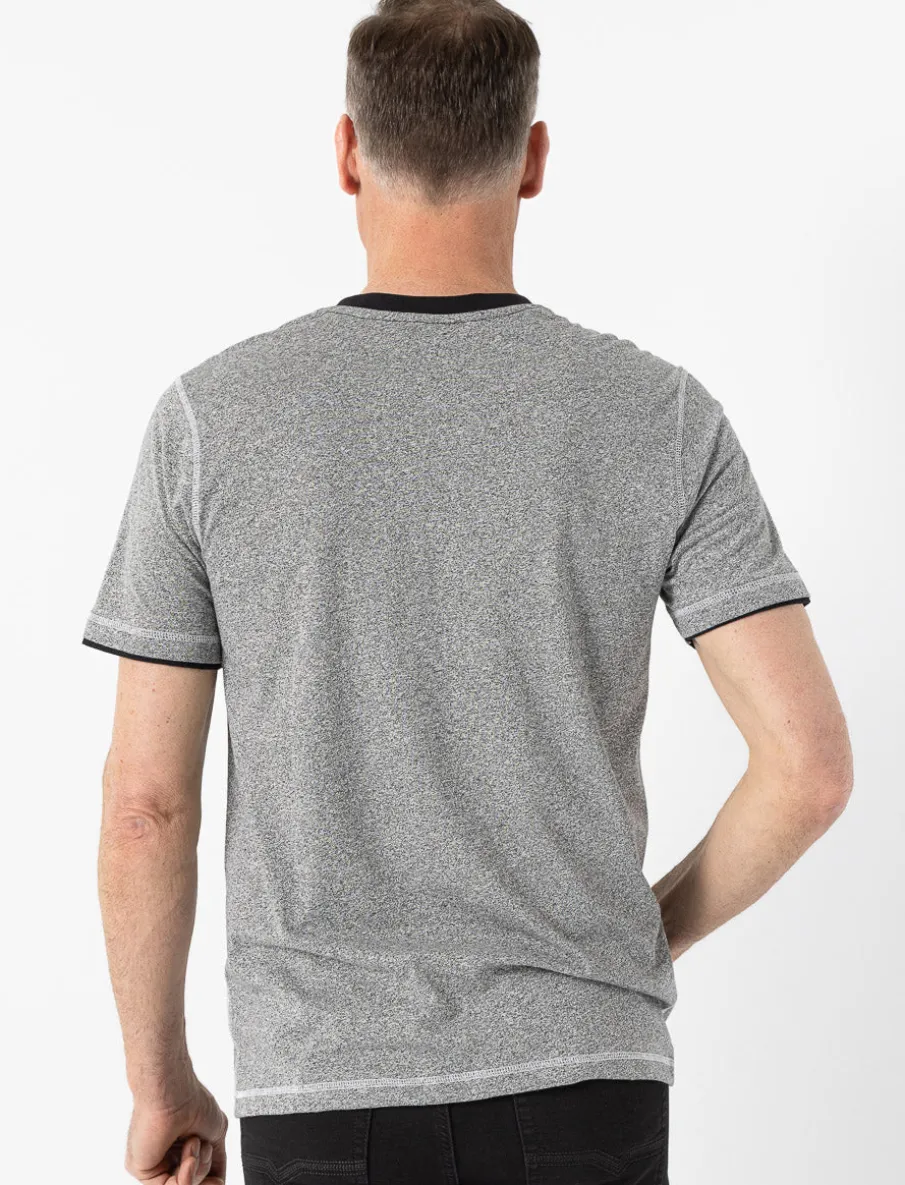 Graphic Henley Collar T-shirt
