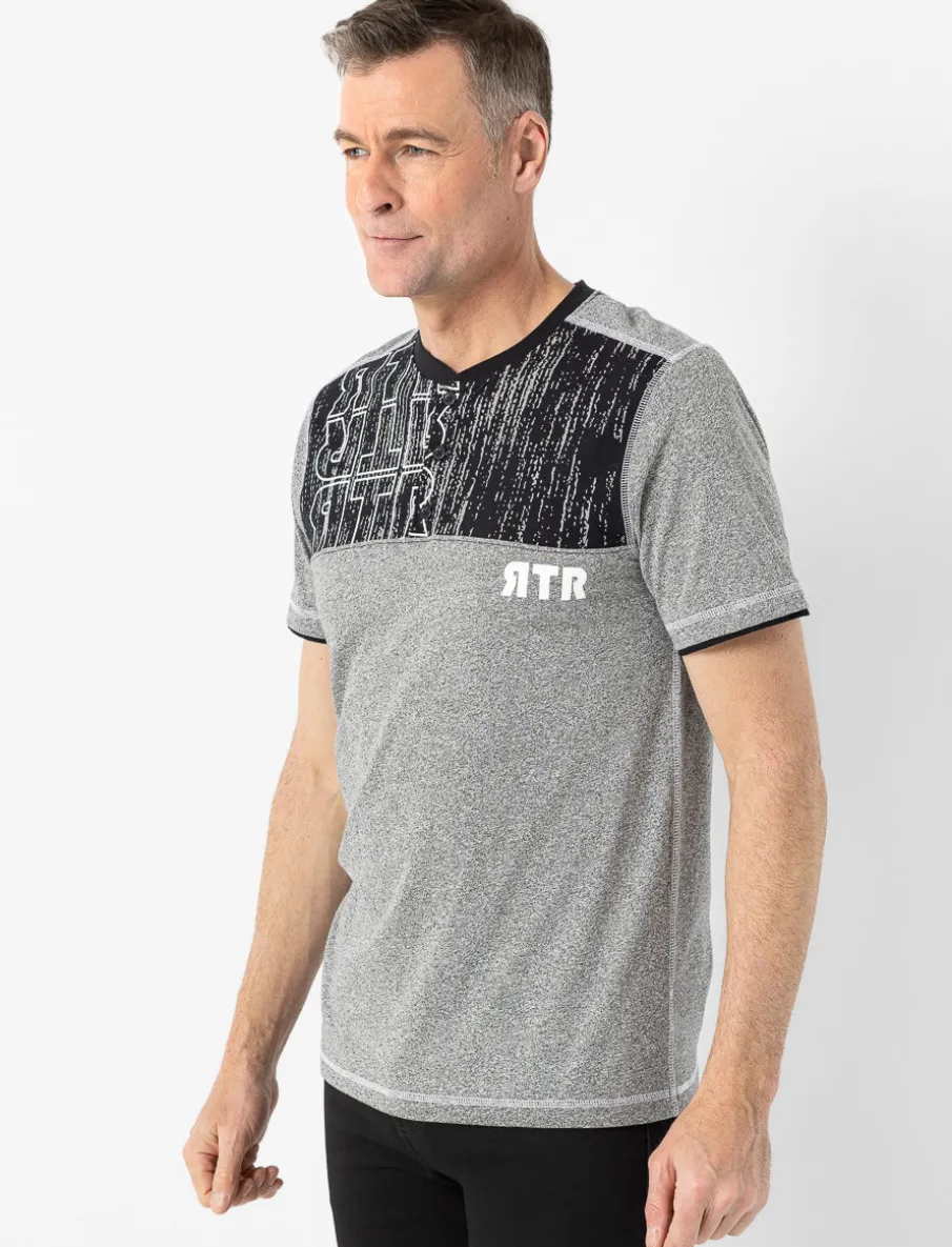Graphic Henley Collar T-shirt