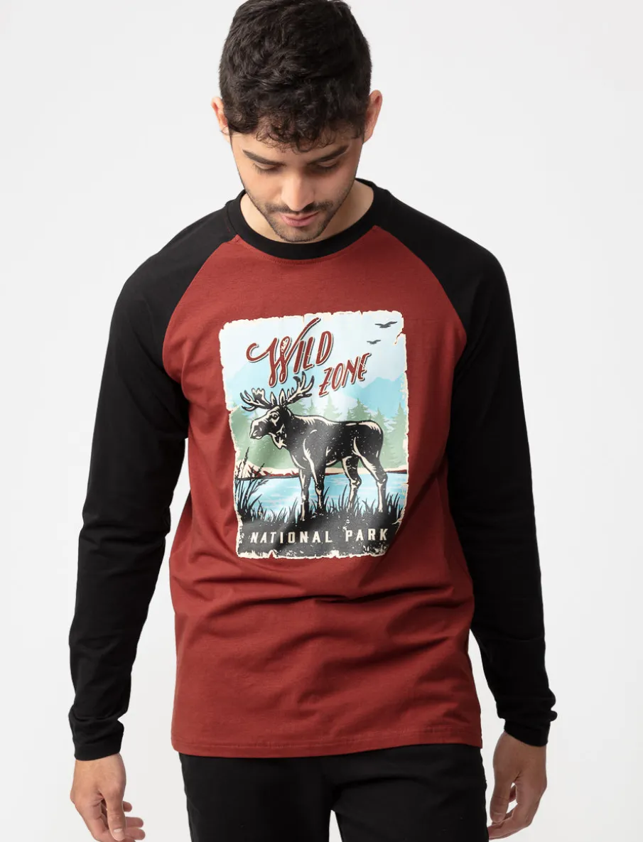 Graphic Raglan-sleeve T-shirt