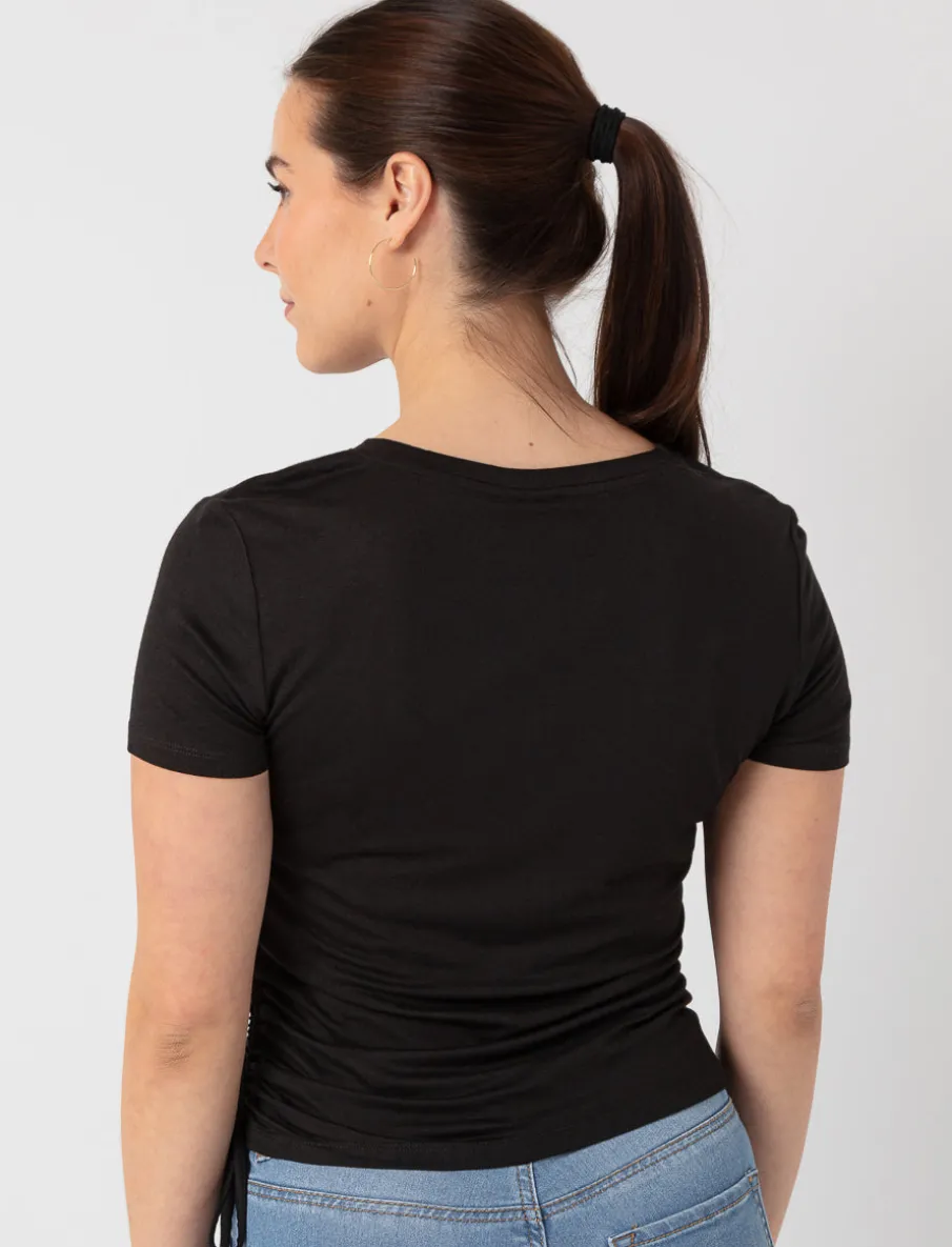 Graphic T-shirt with Adjustable Sides