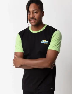 Graphic T-shirt with Contrasting Sleeves