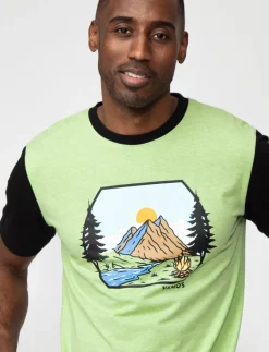 Graphic T-shirt with Contrasting Sleeves