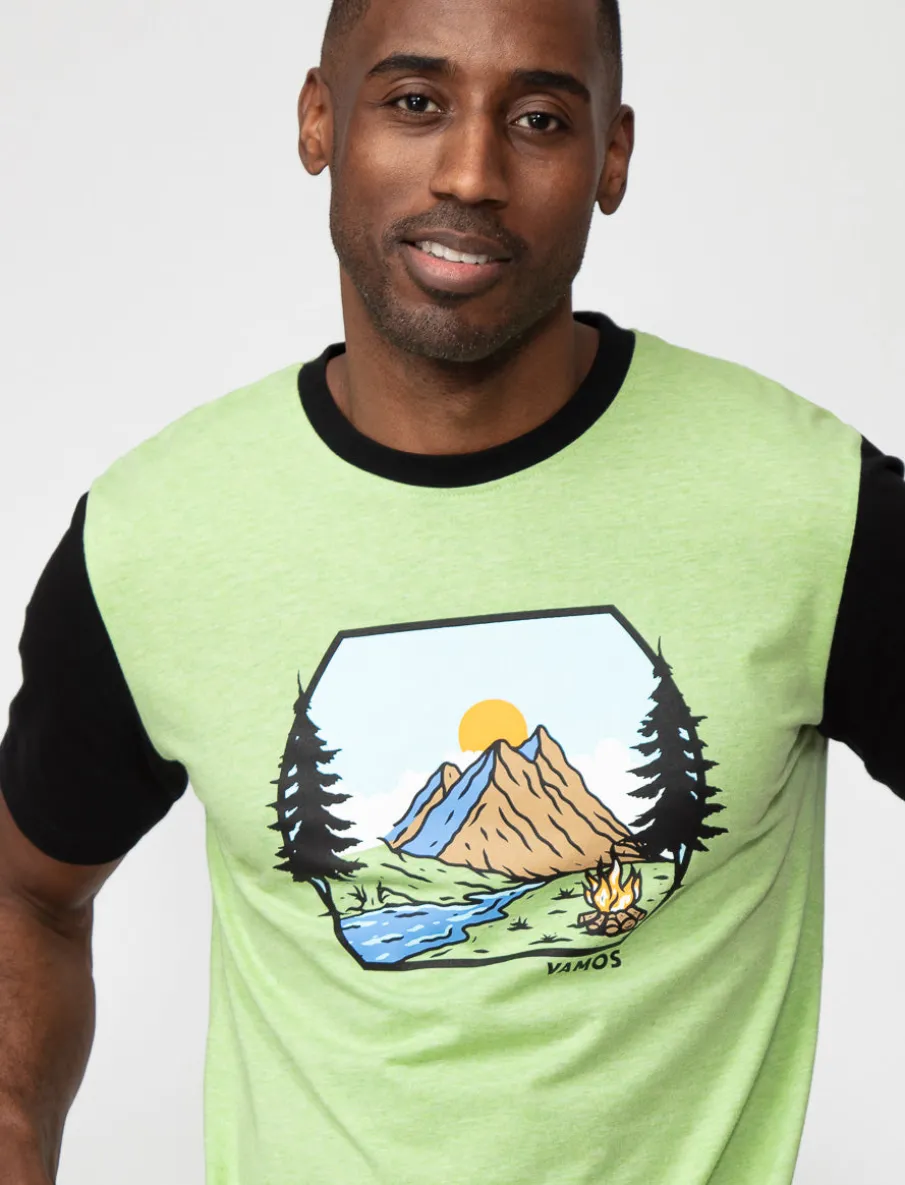 Graphic T-shirt with Contrasting Sleeves