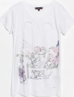 Graphic T-shirt with Cutouts